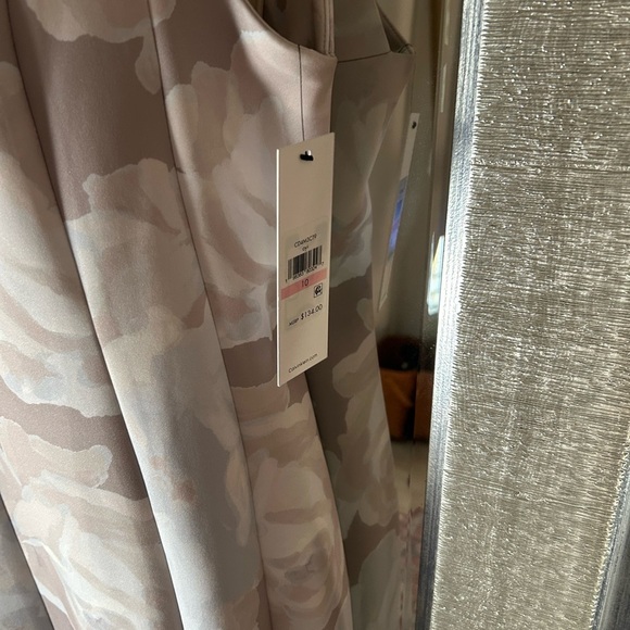 Calvin Klein Cream Tan Sheath Midi Dress Sleeveless NWT SZ 10 - Picture 8 of 14